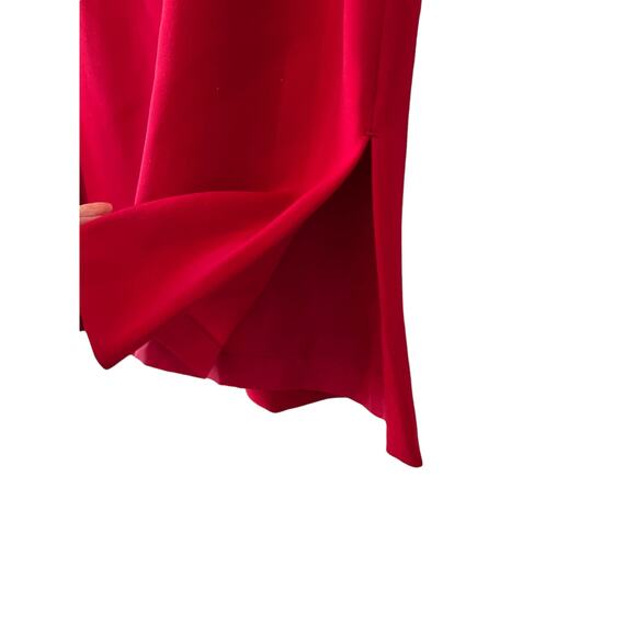 Tahari tailored straight Work Skirt Cherry Red 12 - Picture 3 of 5